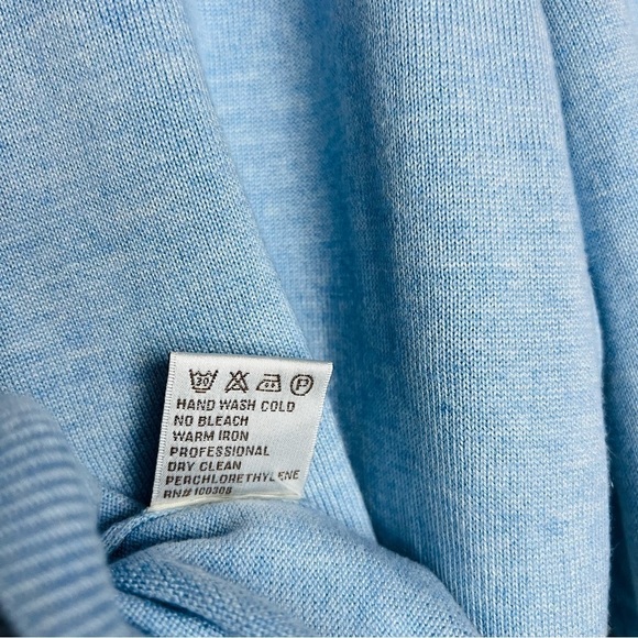 Peter Millar Crown Blue Luxury Blend V-Neck Sweater Medium - Picture 6 of 7